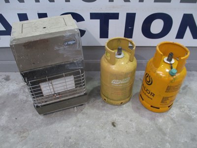 Lot CORCHO GAS HEATER WITH X2 GAS CYLINDERS