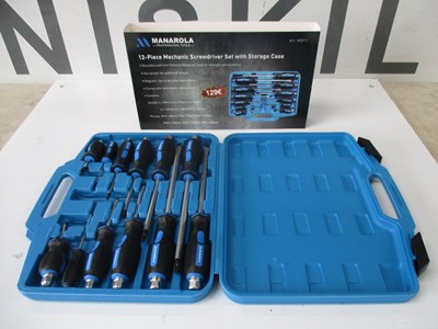 Lot 12 PIECE RUBBER HANDLED SCREWDRIVER SET