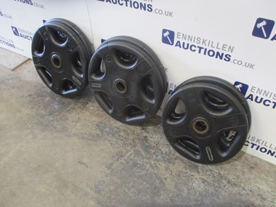 Lot 9 - FOREMAN RUBBER COVERED OLYMPIC PLATES - 4X20KG, 2X15KG