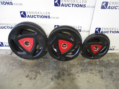 Lot 35 - ZIVA RUBBER COVERED OLYMPIC PLATES - 2X25KG, 2X20KG, 2X10KG