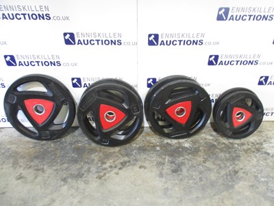 Lot ZIVA RUBBER COVERED OLYMPIC PLATES - 1X25KG, 4X20KG, 2X10KG