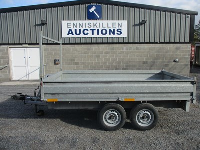 Lot 8FT X 5FT TWIN AXLE DROPSIDE TRAILER WITH HEAVY DUTY RAMPS