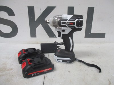 Lot NEW IMPACT WRENCH 2 X BATTERIES + CHARGER + CASE