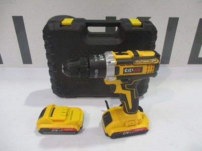 Lot NEW CORDLESS DRILL WITH X2 BATTERIES AND ACCESSORIES