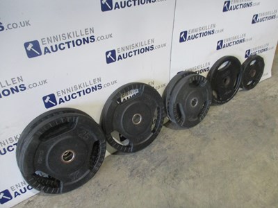 Lot 30 - RUBBER COVERED - 3X25KG, 2X20KG, 1X15KG, 1X25lBS