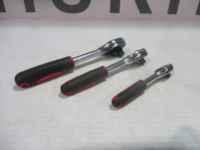 Lot NEW 3 PIECE RATCHET WRENCH SET { 1/4" 3/8" & 1/2" }