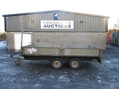 Lot 562 - NUGENT 12FT X 6.6FT TWIN AXLE DROPSIDE TRAILER