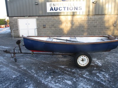 Lot 556 - 12FT FIBREGLASS LAKE BOAT WITH TRAILER AND HAND WINCH